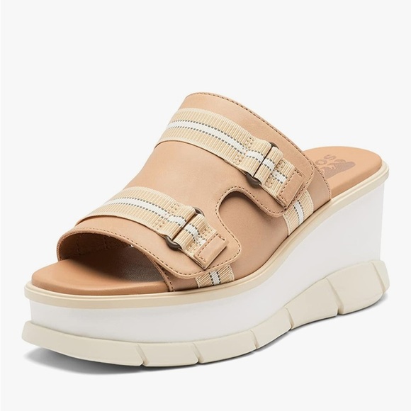 Sorel Shoes - SOREL Joanie III Slide Sandals in Neutral Beige White Platforms Comfort Size 8.5
